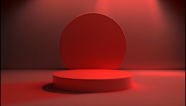 A modern and dynamic red podium to showcase your product innovation