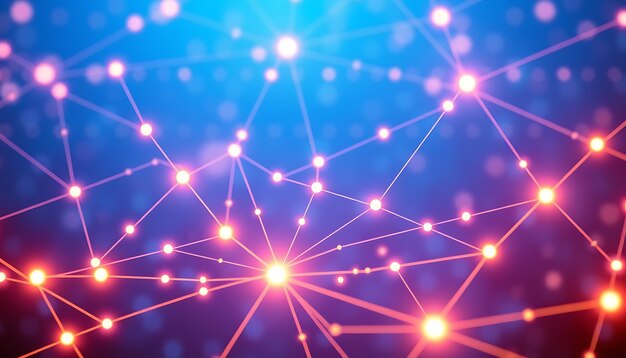 a network of connected lines with the words connected in the center ai generated