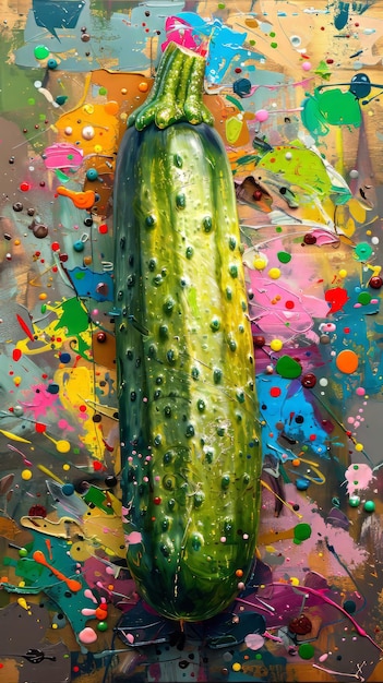 a painting of a cucumber by person