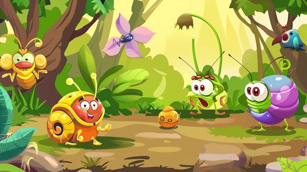 a painting of a dragonfly and a frog with a dragonfly on the right