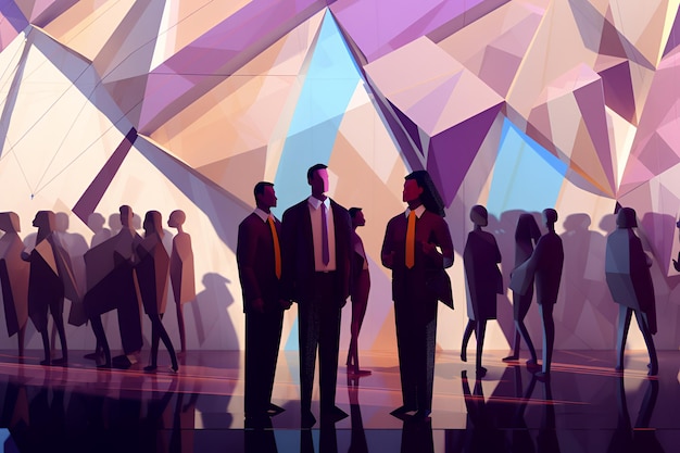 A painting of people in front of a wall that says " the word " on it.