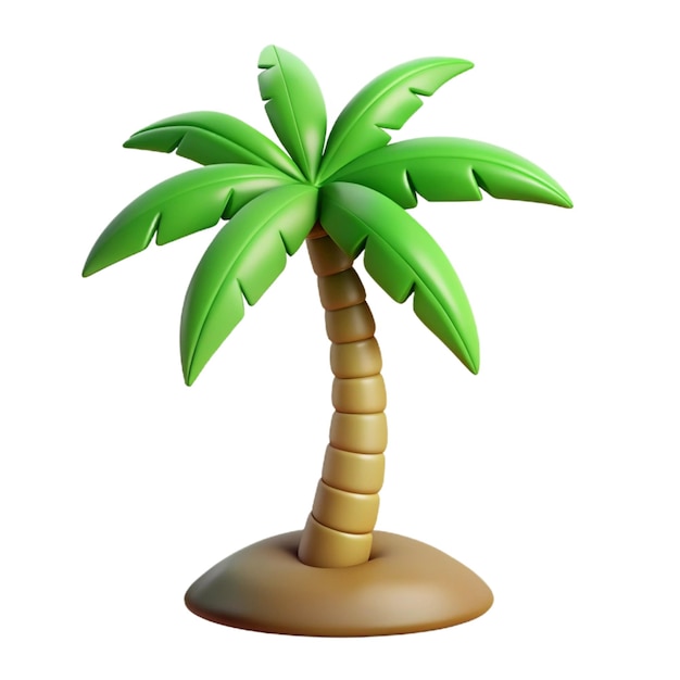 a palm tree with a green palm tree on top of it
