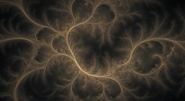 a pattern of leaves that are on a black background