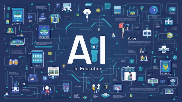 a poster with an all in education and technology