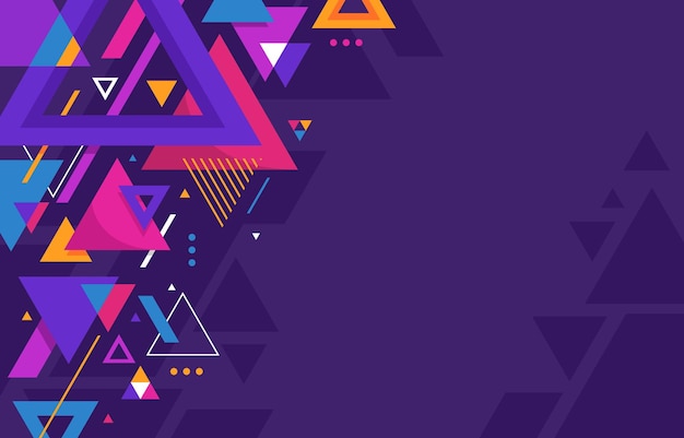 a purple background with a bunch of different shapes