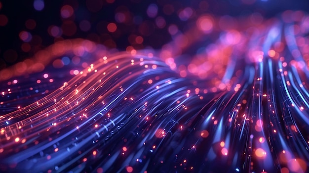 a purple wire with purple lights on it