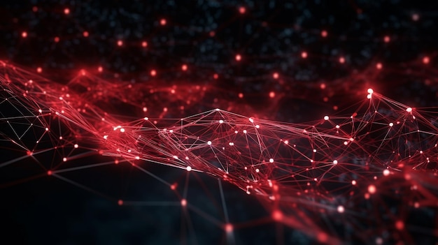 A red and black background with a red light and the word data on it