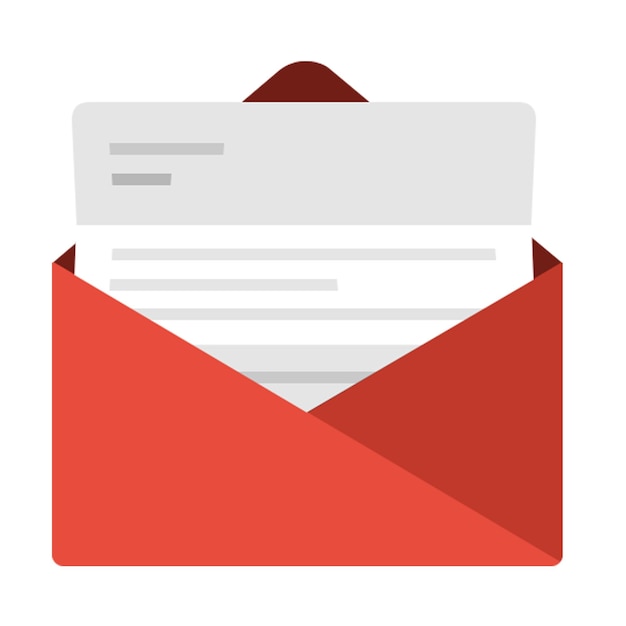 a red envelope with a white letter in it that says quot you need to get a mail quot