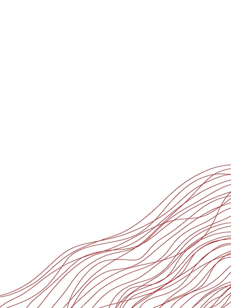 a red line is drawn on a white background abstract wavy pattern