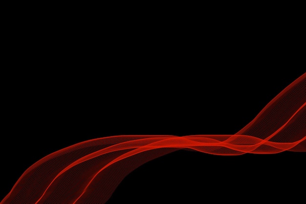 a red wave is moving across a black background