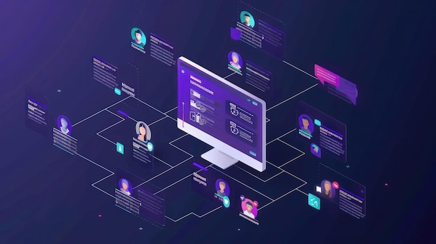 a screen with a purple background that says quot facebook quot