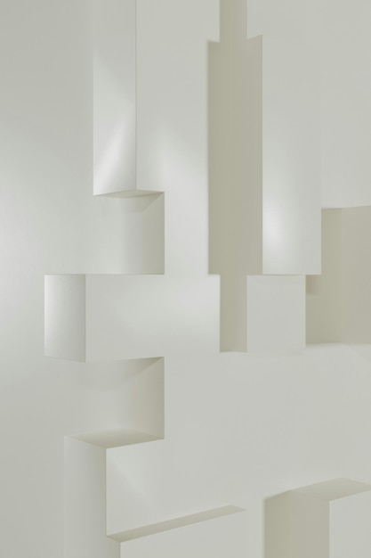 a series of white cubes by person