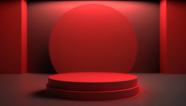 A sophisticated and polished red pedestal for your product display