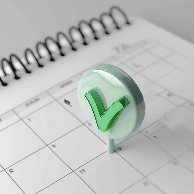 a spiral note with a green dot on it is on a spiral notepad