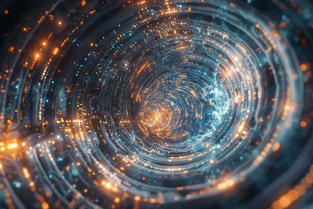 a spiral of light and galaxy in a spiral