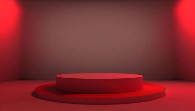 A stylish and modern red pedestal for your next exhibition