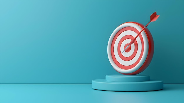 a target with a red arrow on the center