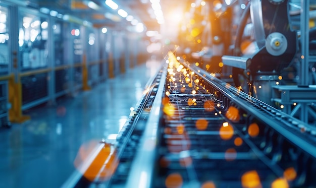 a train track with a blurred image of a person on the right