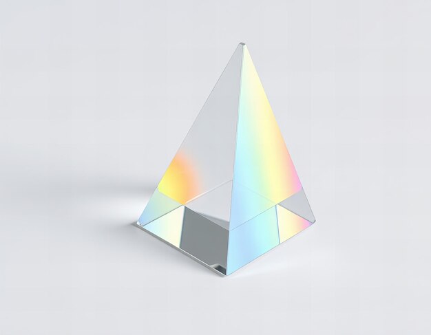 a triangle shaped object with a rainbow pattern on it