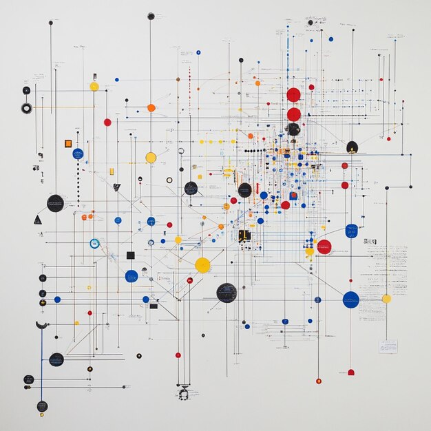 a visual representation of complex algorithms and data structures on a digital whiteboard