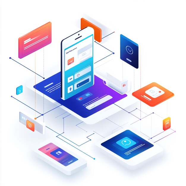 A visual representation of integrating mobile app features like push notifications and inapp purcha