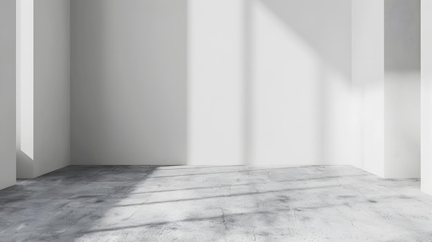 a white room with a white wall and a shadow on the wall