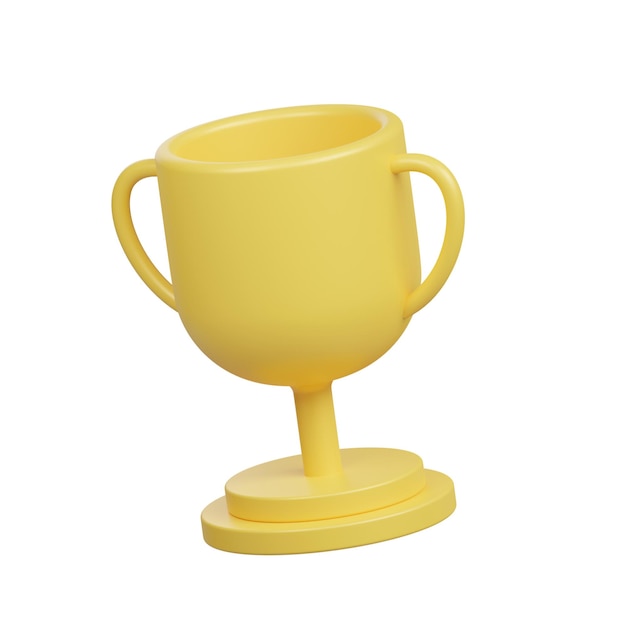 a yellow cup with a handle on a yellow stand