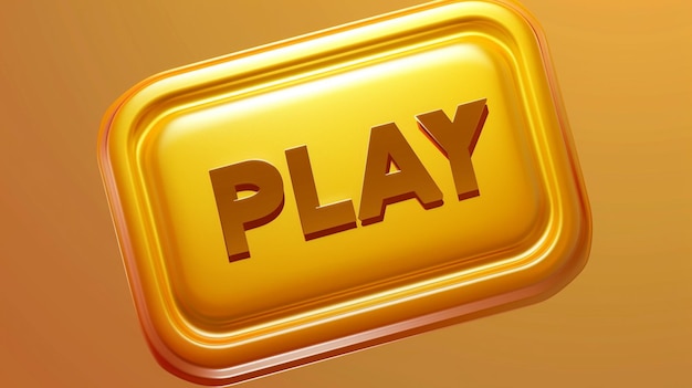 a yellow square with the word play on it