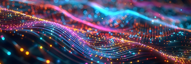Abstract 3D Background with Colorful Lights and Lines