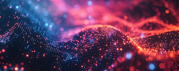 Abstract 3D Background with Red and Blue Lights