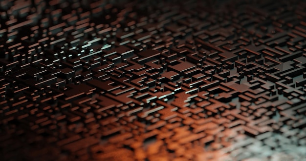 Abstract 3d design background with gpu cpu technology pattern of lines circuit board texture3d render of concept data visualization collection processing and analysis information