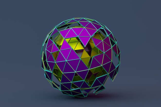 Abstract 3D Rendering of Polygonal Sphere