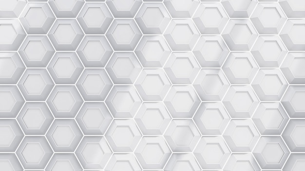 abstract 3d rendering of white hexagon illustration