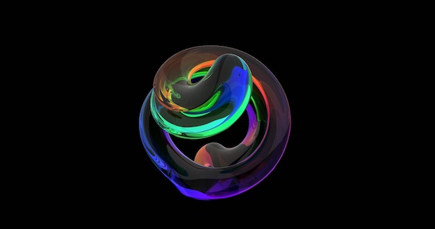 abstract background 3D glass or 3D glow wallpaper 3D rendering