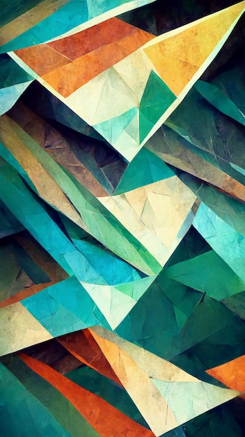 abstract background consisting of triangles gradient green color