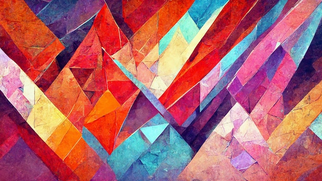 abstract background consisting of triangles gradient red color