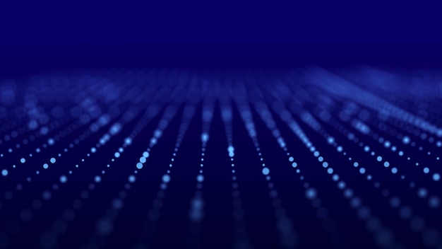Abstract background from dots and lines Wave of musical sounds 3D