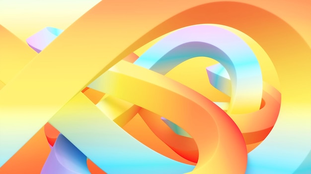 Abstract background illustration of animated square linethere is a coordination of colorful lines3D rendering