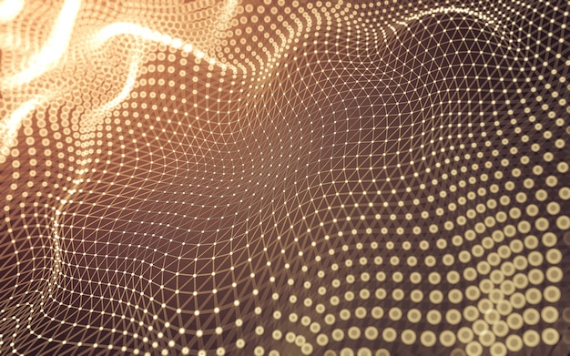 Abstract background. Molecules technology with polygonal shapes, connecting dots and lines. Connection structure. Big data visualization.