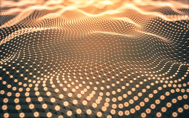 Abstract background. Molecules technology with polygonal shapes, connecting dots and lines. Connection structure. Big data visualization.