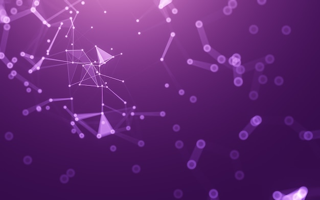 Abstract background. Molecules technology with polygonal shapes, connecting dots and lines. Connection structure. Big data visualization.