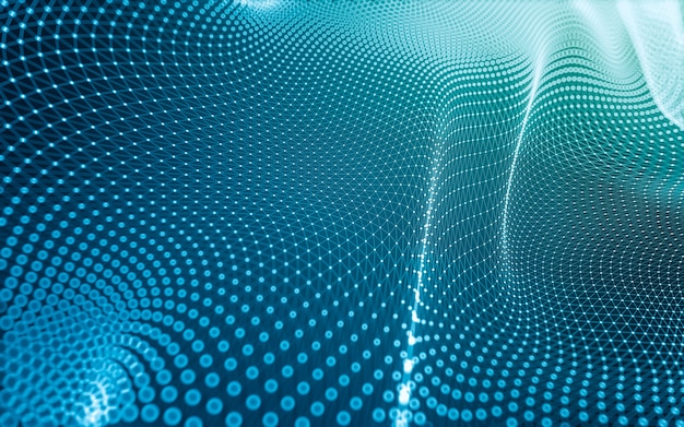 Abstract background. Molecules technology with polygonal shapes, connecting dots and lines. Connection structure. Big data visualization.