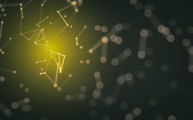 abstract background. molecules technology with polygonal shapes, connecting dots and lines. connection structure. big data visualization.