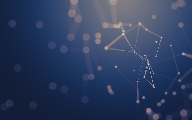 abstract background. molecules technology with polygonal shapes, connecting dots and lines. connection structure. big data visualization.
