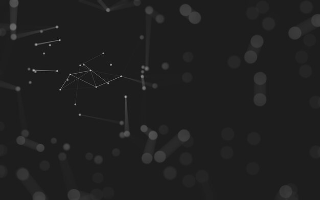 Abstract background. Molecules technology with polygonal shapes, connecting dots and lines. Connection structure. Big data visualization.