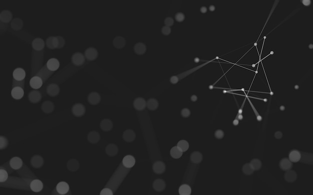 Abstract background. Molecules technology with polygonal shapes, connecting dots and lines. Connection structure. Big data visualization.