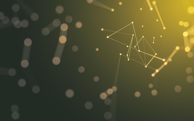abstract background. molecules technology with polygonal shapes, connecting dots and lines. connection structure. big data visualization.