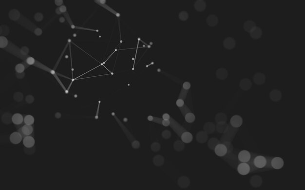 Abstract background Molecules technology with polygonal shapes connecting dots and lines Connection structure Big data visualization
