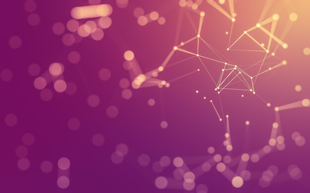 Abstract background Molecules technology with polygonal shapes connecting dots and lines Connection structure Big data visualization