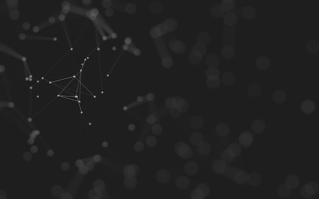 Abstract background Molecules technology with polygonal shapes connecting dots and lines Connection structure Big data visualization
